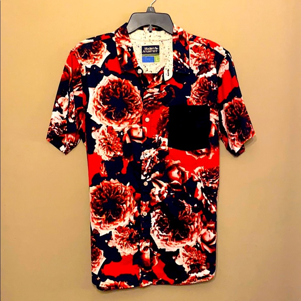 Modern Amusement Short Sleeve Button Down - Floral